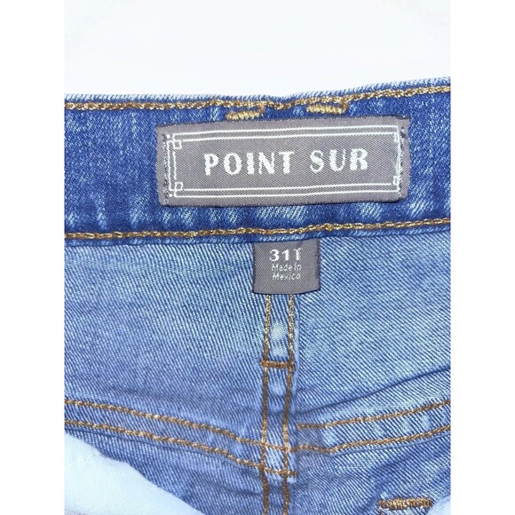 J.Crew Point Sur Wide Leg Crop Jeans Sz 31T Medium Wash High Rise Fray Hem - Picture 2 of 5